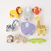 Load image into Gallery viewer, Le Toy Van Wooden Stacking Animals &amp; Bag - Africa
