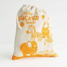 Load image into Gallery viewer, Le Toy Van Wooden Stacking Animals &amp; Bag - Africa
