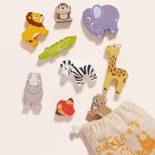 Load image into Gallery viewer, Le Toy Van Wooden Stacking Animals &amp; Bag - Africa

