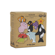 Load image into Gallery viewer, Le Toy Van Wooden Stacking Animals &amp; Bag - Ocean Life

