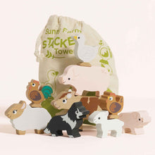Load image into Gallery viewer, Le Toy Van Wooden Stacking Animals &amp; Bag - Farmyard
