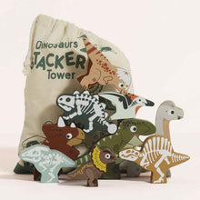 Load image into Gallery viewer, Le Toy Van Wooden Stacking Dinosaurs &amp; Bag - Jurassic
