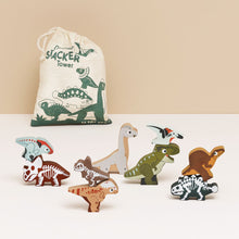 Load image into Gallery viewer, Le Toy Van Wooden Stacking Dinosaurs &amp; Bag - Jurassic
