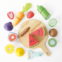 Load image into Gallery viewer, Le Toy Van Wooden Chopping Board &amp; Sliceable Play Food
