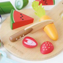 Load image into Gallery viewer, Le Toy Van Wooden Chopping Board &amp; Sliceable Play Food
