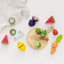 Load image into Gallery viewer, Le Toy Van Wooden Chopping Board &amp; Sliceable Play Food
