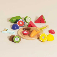 Load image into Gallery viewer, Le Toy Van Wooden Chopping Board &amp; Sliceable Play Food

