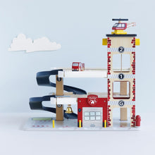 Load image into Gallery viewer, Le Toy Van Fire &amp; Rescue Wooden Garage
