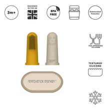 Load image into Gallery viewer, Matchstick Monkey Finger Toothbrush With Portable Case - Lion &amp; Giraffe
