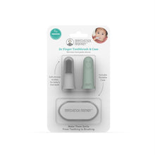Load image into Gallery viewer, Matchstick Monkey Finger Toothbrush With Portable Case - Grey &amp; Mint Green
