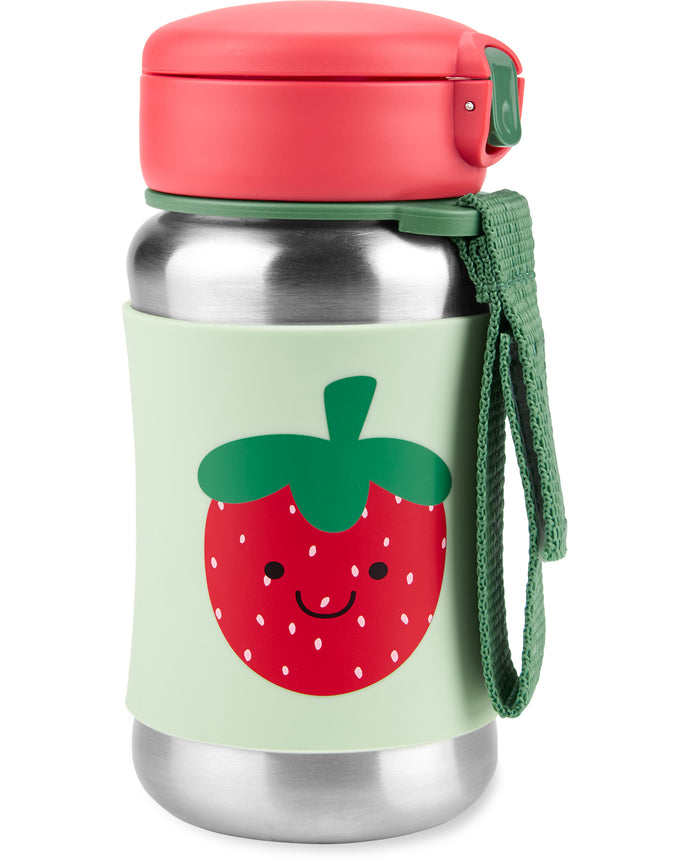 Skip Hop Spark Style Stainless Steel Straw Bottle - Strawberry