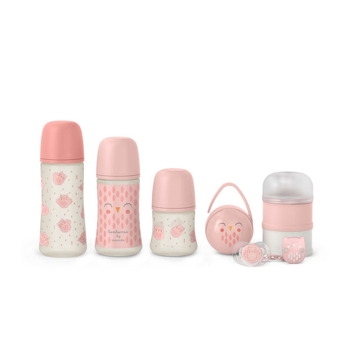 Suavinex Bonhomia Owl Welcome Baby Gift Set 7 pieces - Pink