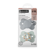 Load image into Gallery viewer, Suavinex Wonderland Butterfly SX Pro Soother 6-18 Months 2 Pack - Liberty Blue
