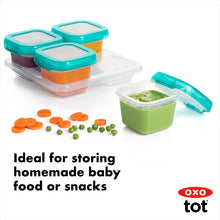 Load image into Gallery viewer, OXO Tot Baby Blocks Freezer Storage Containers 6 oz - Teal

