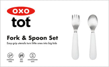 Load image into Gallery viewer, OXO Tot Fork &amp; Spoon Set - Grey
