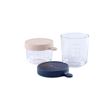 Load image into Gallery viewer, Beaba Superior Glass Jar 2 Pack 150ml/250ml Pink/Dark Blue
