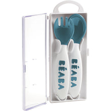 Load image into Gallery viewer, Beaba 2nd Stage Training Fork &amp; Spoon with Case - Blue
