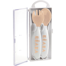 Load image into Gallery viewer, Beaba 2nd Stage Training Fork &amp; Spoon with Case - Nude
