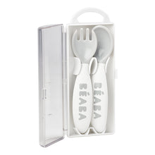 Load image into Gallery viewer, Beaba 2nd Stage Training Fork &amp; Spoon with Case - Grey
