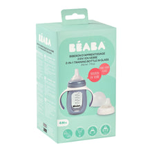 Load image into Gallery viewer, Beaba Glass Bottle with Silicone Protective Sleeve 210ml - Blue
