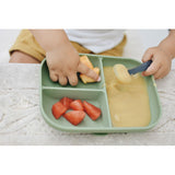 Beaba Silicone Suction Divided Plate - Sage Green