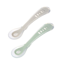 Load image into Gallery viewer, Beaba 2nd Stage Soft Silicone Spoon with case - Velvet Grey/Sage Green
