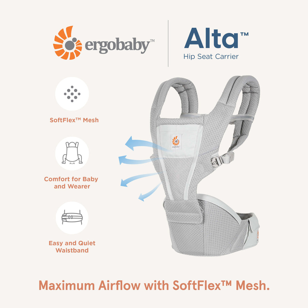 Ergobaby Alta Hip Seat Baby Carrier– SoftFlex Mesh: Midnight Blue