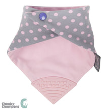 Load image into Gallery viewer, Cheeky Chompers Neckerchew - Polkadot Pink
