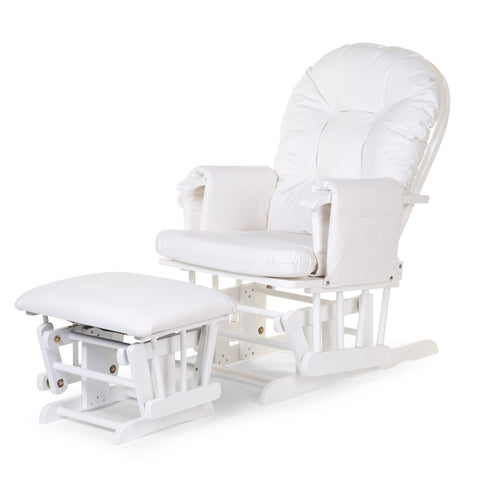 Childhome Gliding Chair Round with Footrest - White