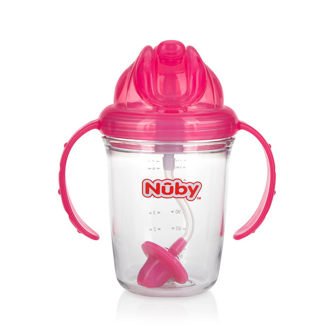 Nuby Unprinted Flip-it with Handles Cup - Pink