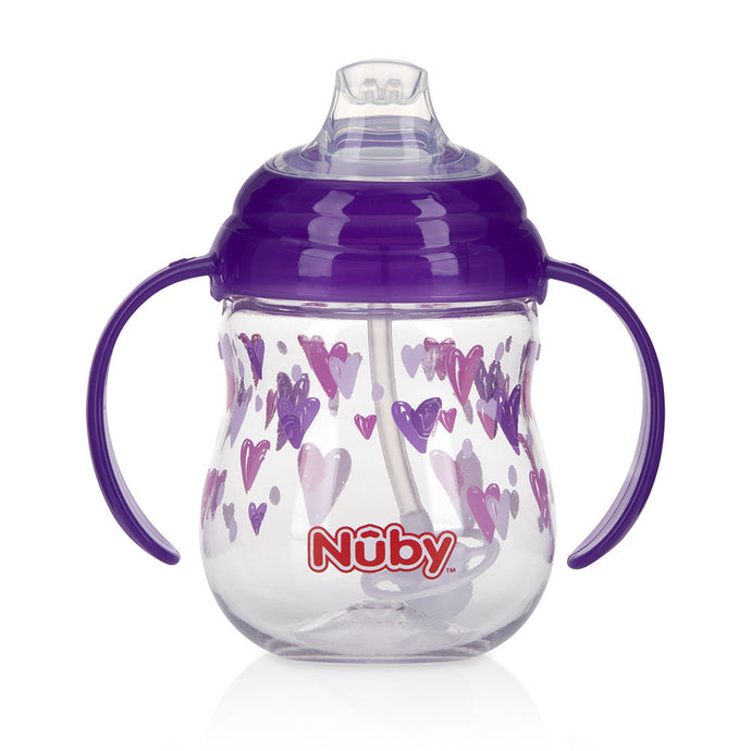 Nuby Tritan Clik-it Grip N' Sip Combo Trainer Cup - Purple