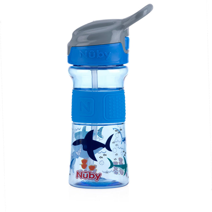 Nuby Soft Spout On the Go Sports Bottle with Push Button - Blue