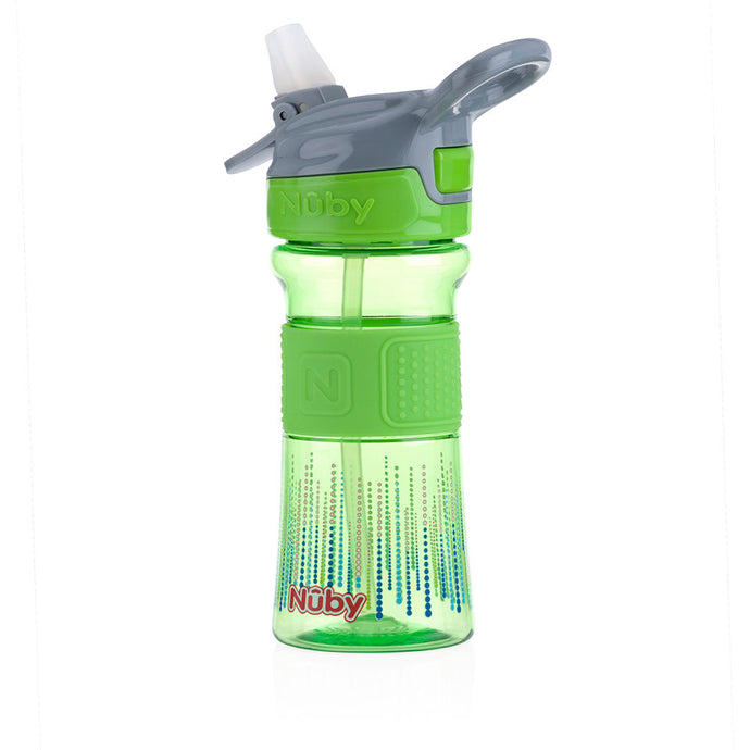 Nuby Soft Spout On the Go Sports Bottle with Push Button - Green