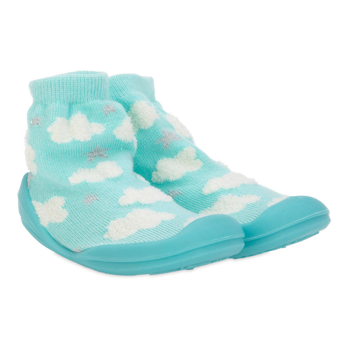 Nuby Snekz Sock & Shoe Large - Aqua Clouds