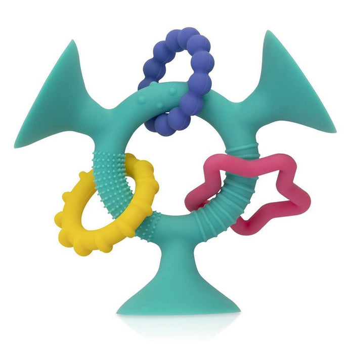 Nuby Silly Suction Three Prong Rings - Aqua