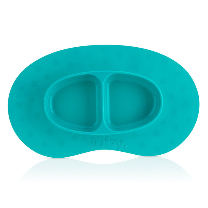 Nuby Sure Grip Silicone Suction Mat with Section Plate - Aqua