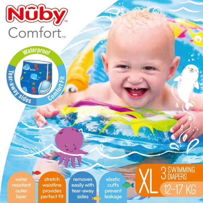Nuby Printed Swimming Nappies Extra Large 3pk - Boy