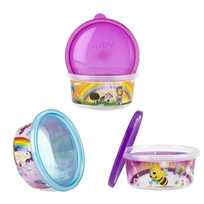 Nuby Wash and Toss Printed Bowls - Girl