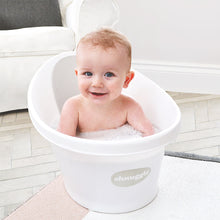 Load image into Gallery viewer, Shnuggle Bath with Plug - White with Grey Backrest
