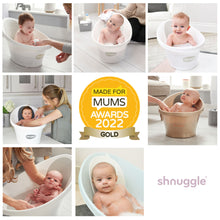 Load image into Gallery viewer, Shnuggle Bath with Plug - White with Grey Backrest
