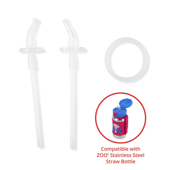 Skip Hop ZOO Stainless Steel Straw Bottle Extra Straws - 2-Pack