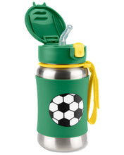 Load image into Gallery viewer, Skip Hop Spark Style Stainless Steel Straw Bottle - Soccer
